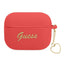 Guess GUAPLSCHSR AirPods Pro dėklas - raudonas silikoninis Charm Heart Collection