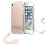Guess GUOHCI8H4STP iPhone SE 2022 / SE 2020 / 7/ 8 rožinis / rožinis kietas dėklas 4G Spausdinimo dirželis -- iPhone SE...