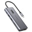 Choetech daugiafunkcinis HUB su ekranu 12in1 USB-C į USB-C / USB-A / HDMI / VGA / AUX / SD / TF pilkas (HUB-M26) -- USB Hubs