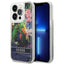 Guess dėklas iPhone 14 Pro – mėlynas, blizgučiai