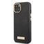 Guess MagSafe dėklas iPhone 13 – juodas (Peony Logo Plate)