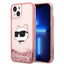 Karl Lagerfeld skaidrus dėklas iPhone 14/15 Plus – rožinis