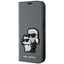Karl Lagerfeld Saffiano dėklas iPhone 14 – sidabrinis