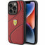 Ferrari Twist Metal Logo dėklas iPhone 15 Pro – raudonas