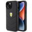 Ferrari Quilted Metal Logo dėklas iPhone 15 – juodas