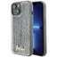 Guess Sequin Script Metal dėklas iPhone 15 – sidabrinis