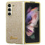 Guess Glitter Script dėklas Samsung Galaxy Z Fold5 – auksinis -- Samsung Galaxy Z Fold 5