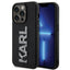 Karl Lagerfeld 3D Rubber Glitter Logo dėklas iPhone 15 Pro – juodas -- iPhone 15 Pro Max