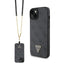 Guess dėklas su dirželiu iPhone 15 Plus – juodas