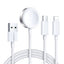 Joyroom laidas S-IW008 3-in-1 magnetinis įkroviklis USB-A - Lightning/USB-C 1.2m - baltas