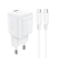 Acefast A77 Mini PD 30W GaN sieninis įkroviklis + USB-C laidas - baltas