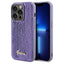 Guess Sequin Script Metal dėklas iPhone 14 Pro Max – violetinis