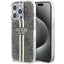 Guess dėklas iPhone 15 Pro – rudas, 4G Gold Stripe