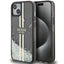 Guess Liquid Glitter Gold Stripes dėklas iPhone 15 Plus / 14 Plus – juodas