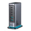 Joyroom JR-TCM02 Multiport GaN įkroviklis 65W EU 4x USB-C 2x USB-A - tamsiai pilkas