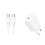 Joyroom JR-TCF20 USB-C PD 20W tinklo įkroviklis - baltas + USB-C / USB-C laidas 1m