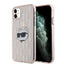 Karl Lagerfeld IML Choupette Head & Monogram dėklas, skirtas iPhone 11 / Xr - rožinis -- iPhone 11 / iPhone XR