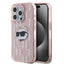 Karl Lagerfeld IML Choupette Head & Monogram dėklas, skirtas iPhone 15 Pro Max - rožinis