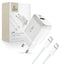 Tech-Protect Įkroviklis C20W USB-C PD 20W / USB-A QC 3.0 su USB-C / USB-C laidu - baltas -- Cell phone chargers