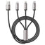 Tech-Protect UltraBoost 3in1 USB-A - Lightning / USB-C / micro USB 3.5A laidas 1m - pilkas -- Cell phone cables