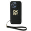 DKNY dėklas iPhone 15 Pro Max su riešo dirželiu – juodas