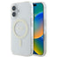 Guess IML Glitter Circle MagSafe iPhone 16 Dėklas – skaidrus