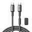 Joyroom S-A50 Unlimited Series 60W USB-C - USB-C laidas su magnetiniu organizatoriumi 1.2m - pilkas -- Cell phone cables