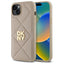 DKNY dygsniuotas dėklas iPhone 15 Plus – smėlio