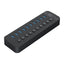 Orico CT2U3-10AB 10x USB-A 3.0 žinynas su jungikliais - juoda -- USB Hubs
