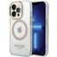 Guess Metal Outline MagSafe dėklas iPhone 15 Pro Max – auksinis