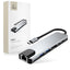 Tech-Protect HB02 HUB adapteris 6in1 USB-C + USB2.0 + USB3.0 + HDMI 4K 30Hz + RJ45 + PD100W - pilka -- USB Adapters