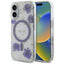 Guess Resin Flowers Glitter MagSafe dėklas, skirtas iPhone 16 - violetinė