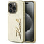 Karl Lagerfeld Wrinkled Metal Signature dėklas iPhone 15 Pro – auksinis -- iPhone 15 Pro