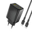 Dudao A29C 65W GaN sieninis įkroviklis + USB-C laidas - juodas