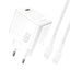 Dudao A28C 45W GaN sieninis įkroviklis + USB-C laidas - baltas