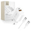 Tech-Protect NCA30 PD 30W QC3.0 USB-A / USB-C sieninis įkroviklis + USB-C / USB-C laidas 100cm - baltas -- Cell phone...