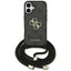 Guess 4G Didelis logotipo laido tvirtinimo dėklas, skirtas iPhone 17 - Black