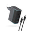 Cuktech CUKAD1003EUG GaN 100W sieninis įkroviklis 2 x USB-C 1 x USB-A su USB-C laidu - pilkas