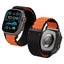 Spigen WBF1 dirželis, skirtas Apple Watch 44/45/46/49 mm – juodas ir oranžinis