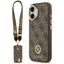 Guess 4G Strass Logo & Big Strap Metal Buttons MagSafe dėklas iPhone 17 - Ruda -- iPhone 17