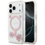 Guess Resin Flowers Glitter MagSafe dėklas, skirtas iPhone 17 Pro – Rožinis -- iPhone 17 Pro