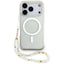 Guess IML Glitter Pearl Strap MagSafe dėklas skirtas iPhone 17 Pro - skaidrus -- iPhone 17 Pro