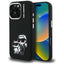 Karl Lagerfeld Silicone Karl&Choupette Sketch MagSafe Dėklas, skirtas iPhone 16 Pro – juodas