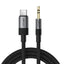 Acefast J11 USB-C į 3.5mm mini lizdą kabelis 1m - juodas -- Audio Adapters