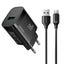 Joyroom JR-TF4 18W sieninis įkroviklis su 3A USB-A - USB-C 1m laidu - juodas