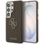 Guess Grained Big 4G Metalinis logotipo dėklas, skirtas Samsung Galaxy S26 Ultra – rudas