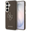 Guess Grained Big 4G Metalinis logotipo dėklas, skirtas Samsung Galaxy S26+ – rudas