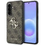 Guess Leather 4G Metal Logo dėklas Samsung Galaxy A57 5G - rudas -- Samsung Galaxy A57