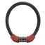 Rockbros RKS570-RD dviračio spyna su kodu, plieno kabelis, 55 cm - juoda ir raudona -- Bicycle Locks