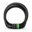 Rockbros 87632 dviračio užraktas su kodu, plieno kabelis, 115 cm - juodas -- Bicycle Locks